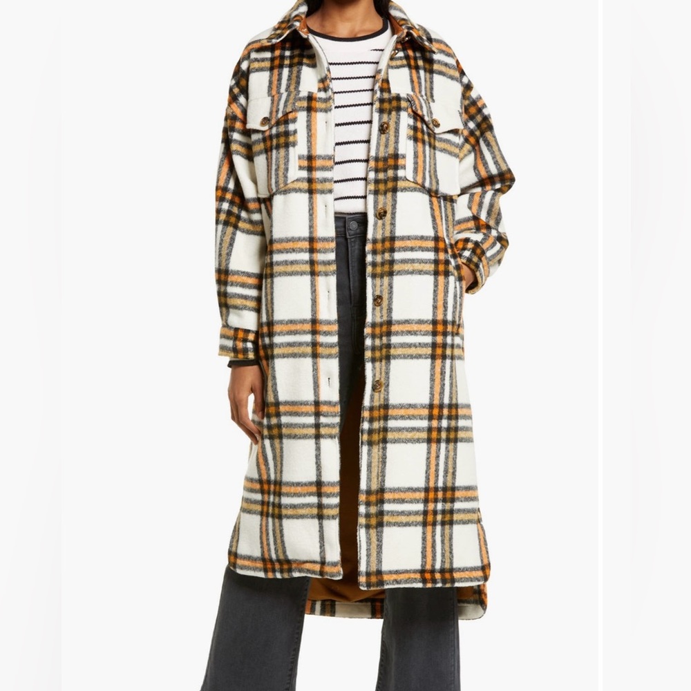 Treasure & Bond Long Plaid Jacket